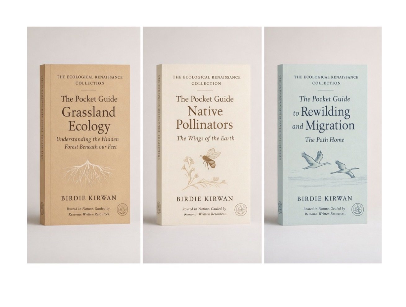 Three Pocket Guide cover mockups from The Ecological Renaissance Collection